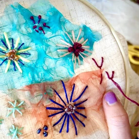 Diane Moore Artist Starburst creative handstitch