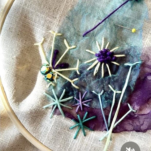 Diane Moore Artist Starburst creative handstitch