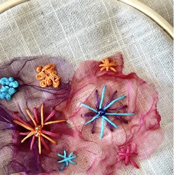 Diane Moore Artist Starburst creative handstitch