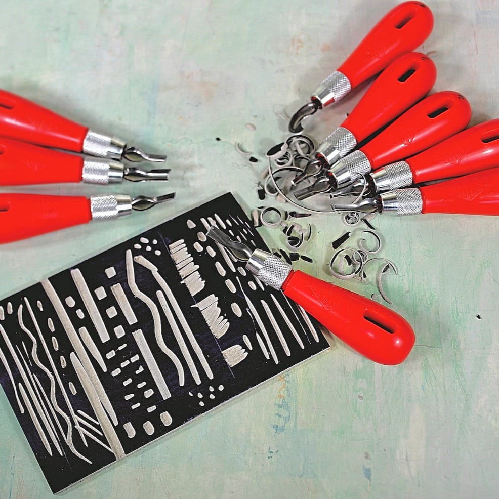 Printmaking Gouges Tip Printmaking Tool Set- Linoleum Tool Set Reviews Linoleum Printmaking ...