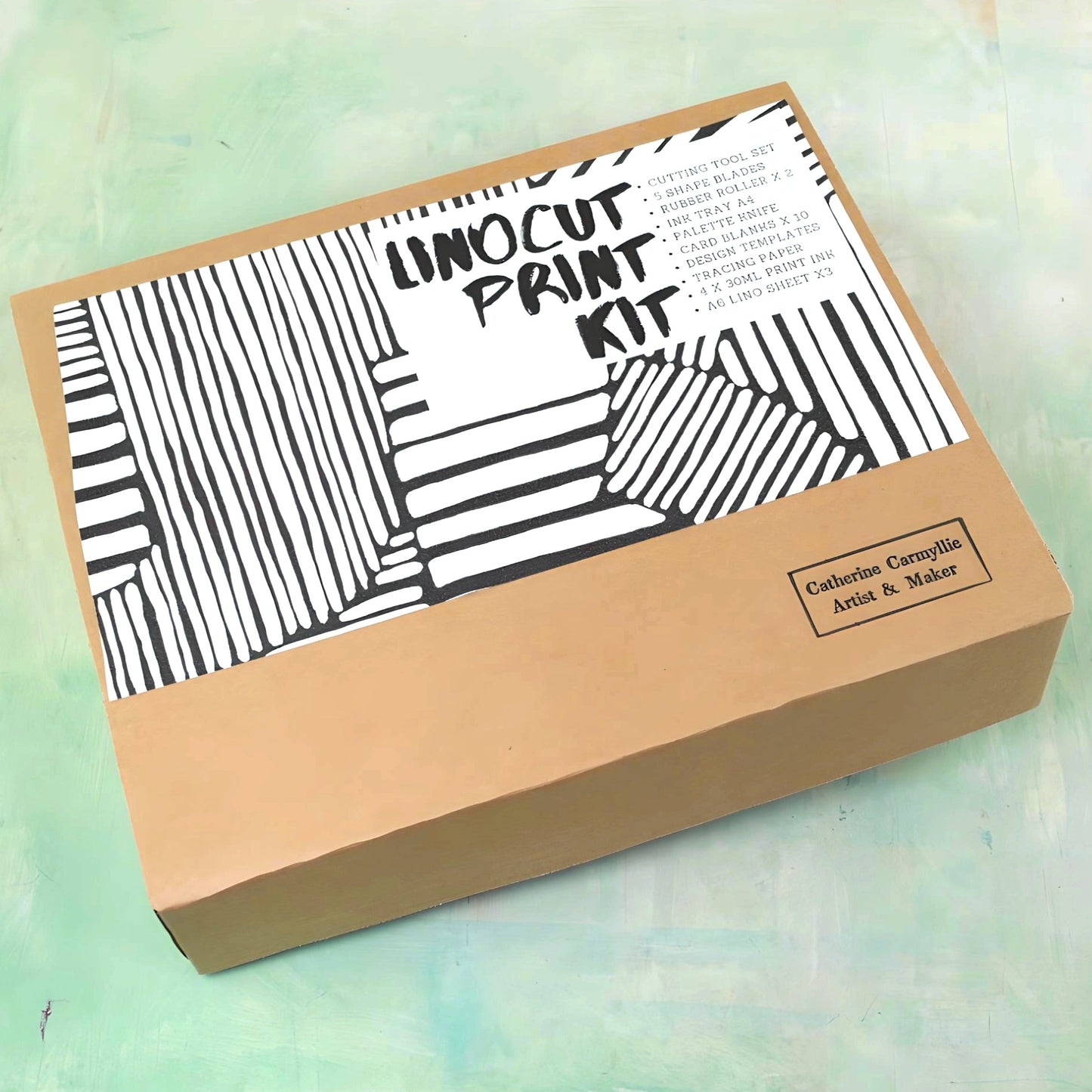 Linocut & print premium kit with 4 ink colours