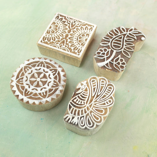 Wooden carved blocks for textile printing