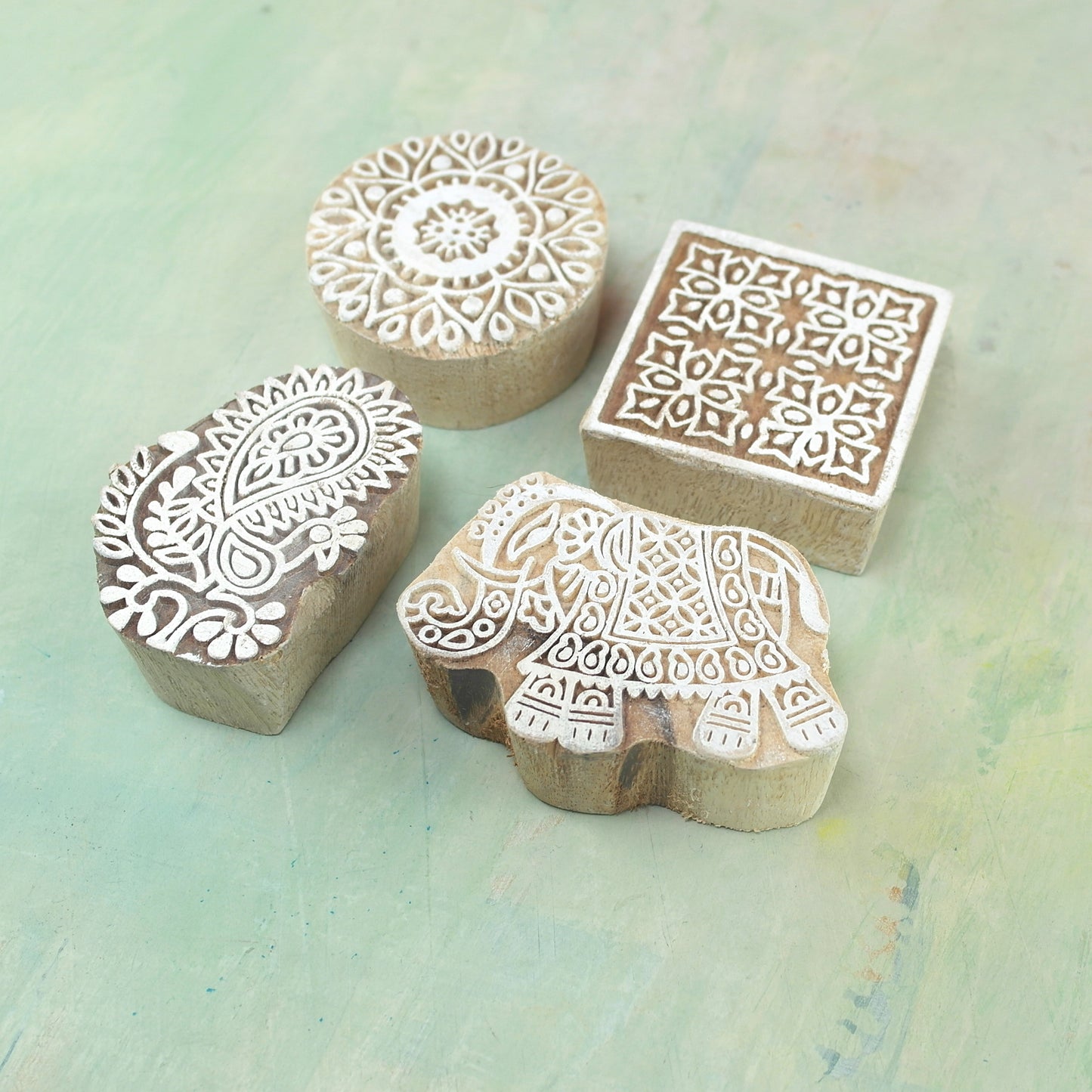 Wooden carved blocks for textile printing