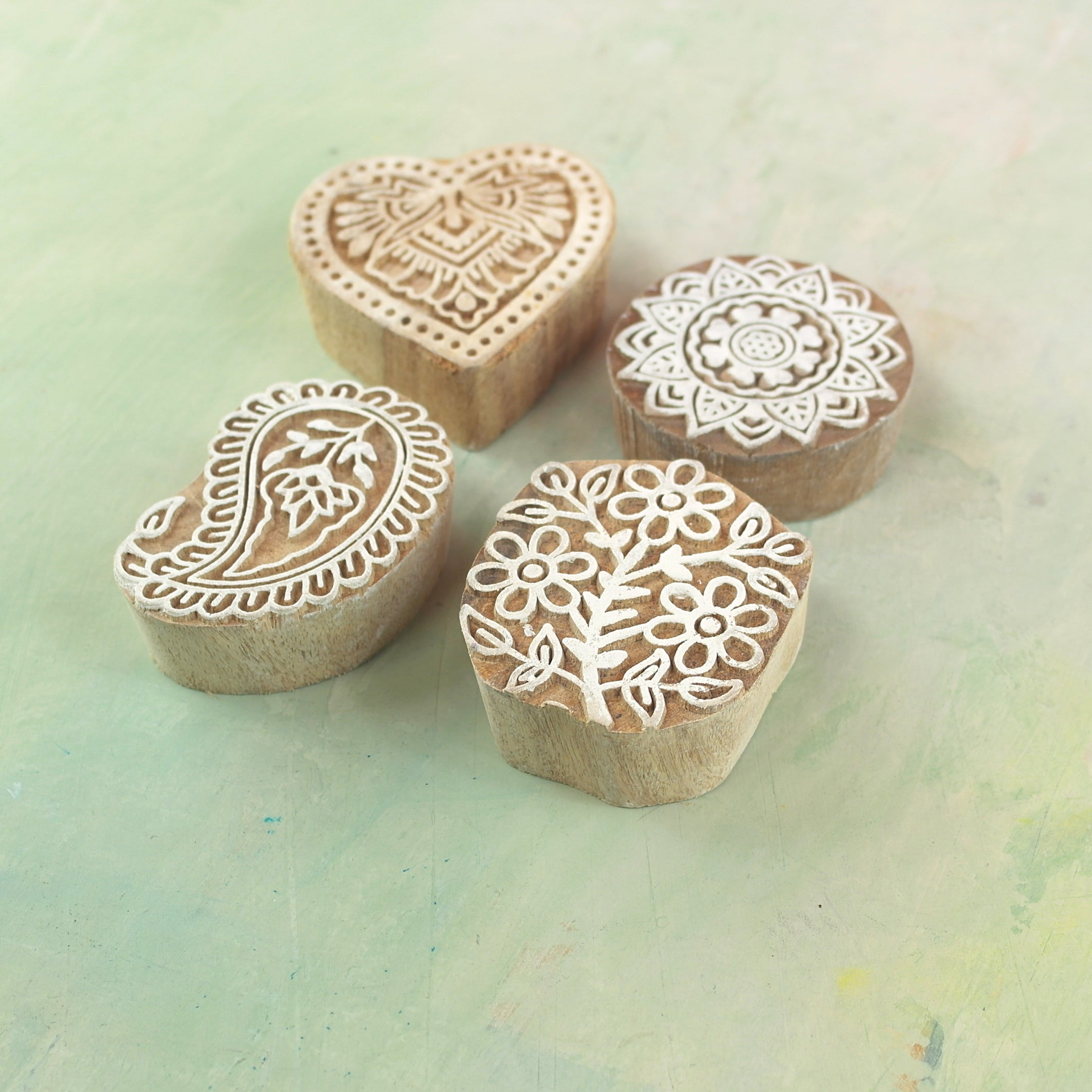 Wooden carved blocks for textile printing