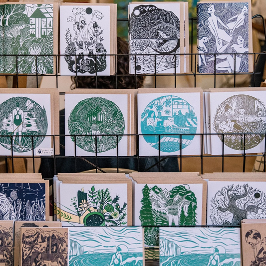 Linocut art cards