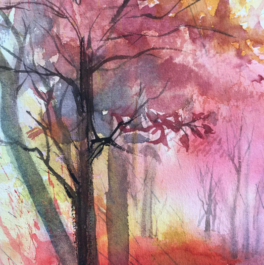 Workshop watercolour painting Autumn