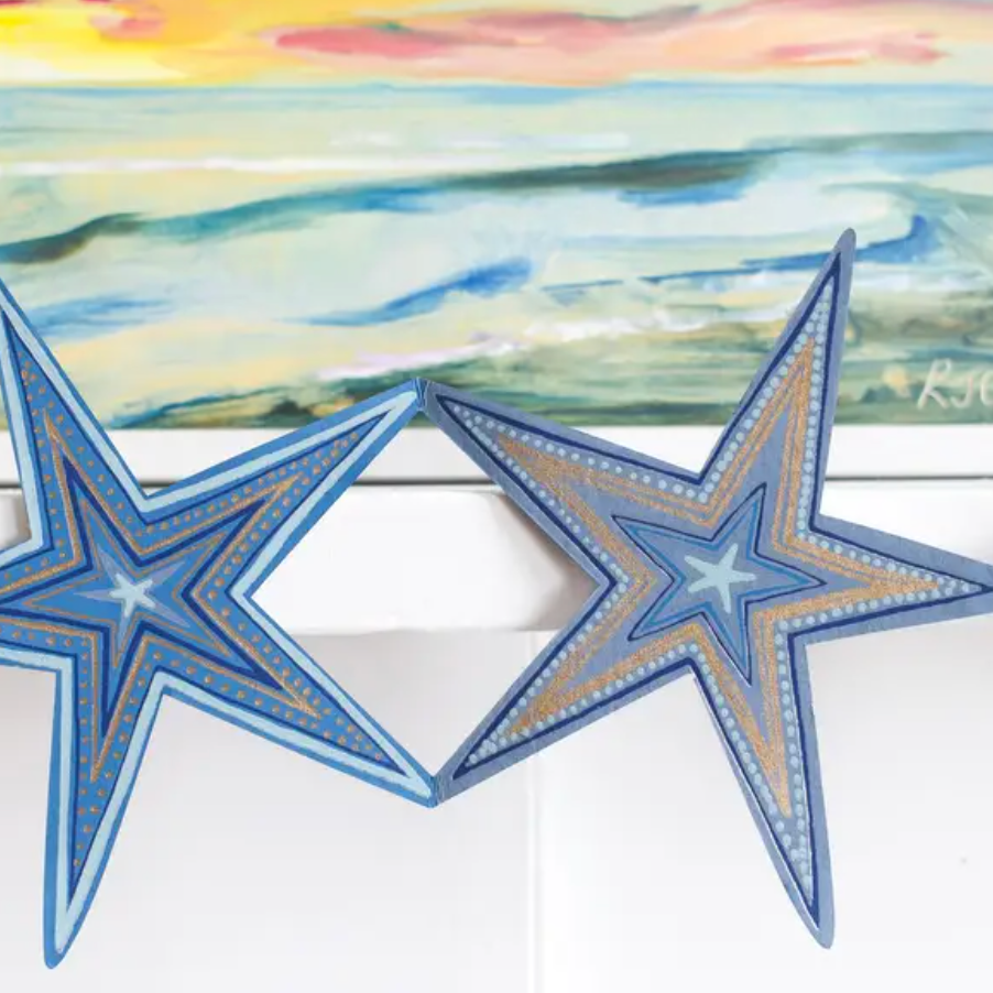 Concertina garland blue stars