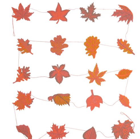 Stitched garland Autumn leaves