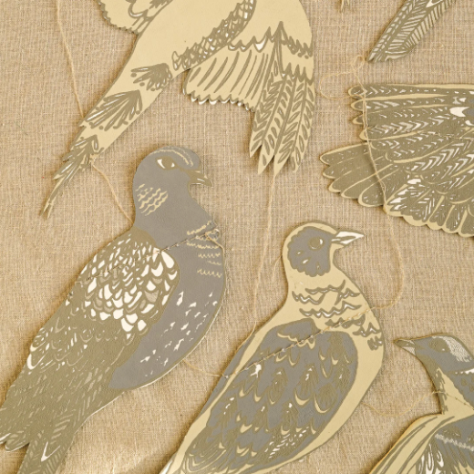 Stitched garland turtle doves