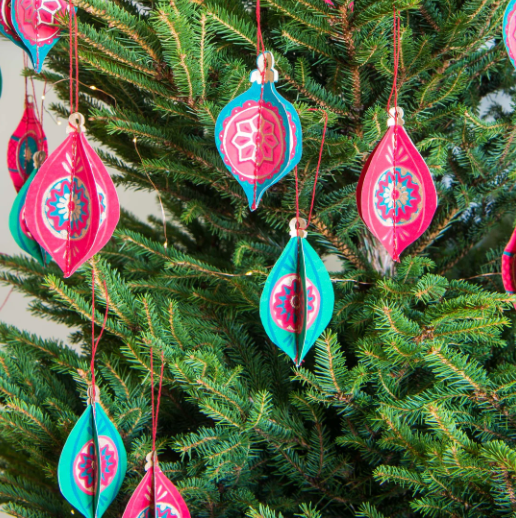 Baubles paper hanging decorations