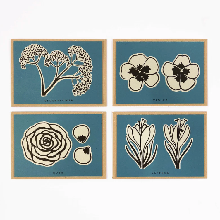 Flower recipe notecard set