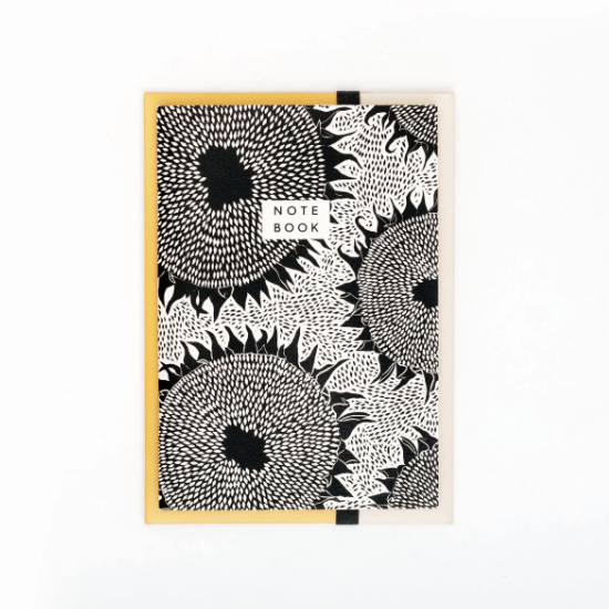 Notebook black sunflowers