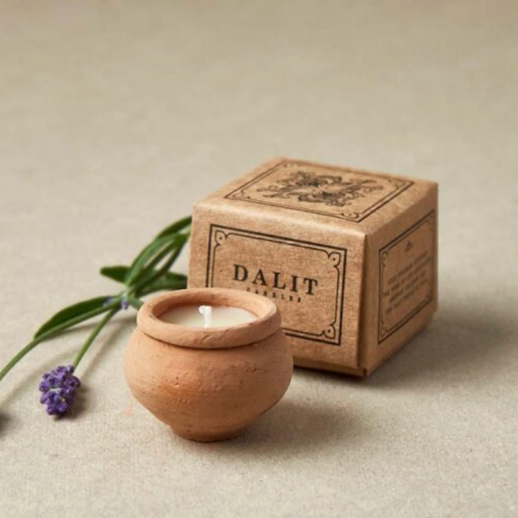 Handmade Terracotta Beeswax Clay Tea Light Candle