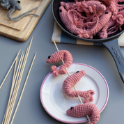 Prawns in a tin, crochet kit