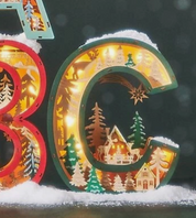 Light up snowy letter, monogram C