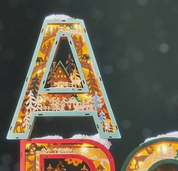 Light up snowy letter, monogram H