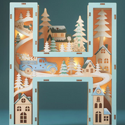 Light up snowy letter, monogram H