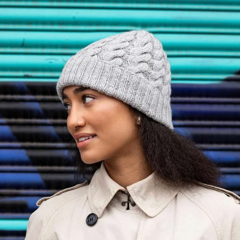 Learn to knit cable hat kit