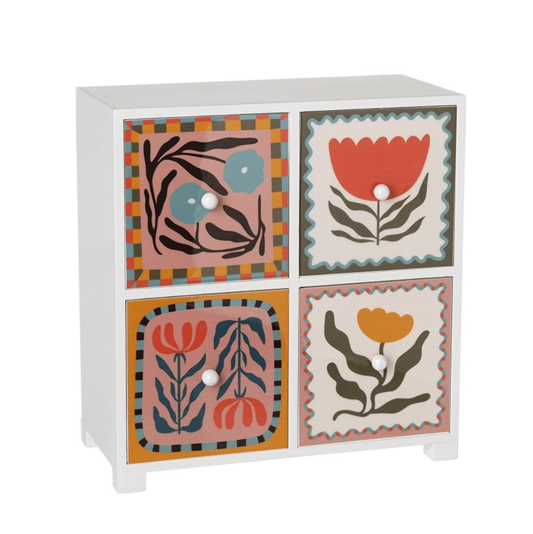 Clever Hands Floral 4 Drawer Colourful Storage Chest