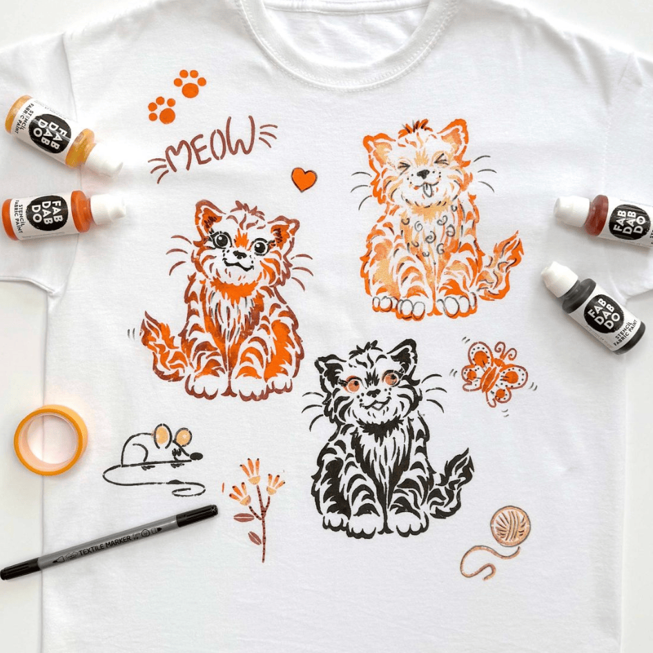 FabDabDo T.Shirt Painting Kit, Little Kitten