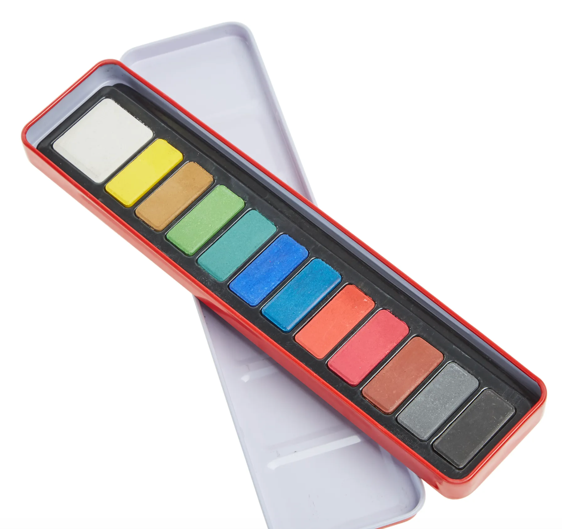 Watercolour paint set with brushes