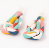 Liberty Print Knot Drop Cord Earrings