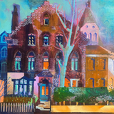 A4 Artist Print Victorian Villas in Spring, Liverpool
