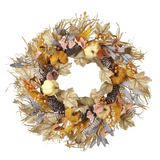 Autumn Wreath, faux with berries and pumpkins