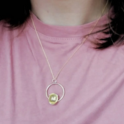 Circle & Blossom necklace