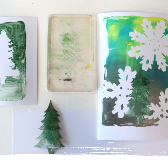 Workshop Christmas Cards Gel Printing