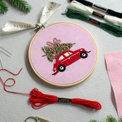 Christmas tree & car embroidery kit