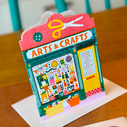 Arts and Crafts Shop Greeting Card for Creative Friend