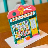Arts and Crafts Shop Greeting Card for Creative Friend