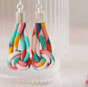 Liberty Print Knot Drop Cord Earrings