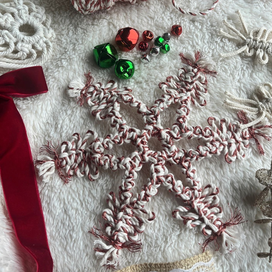 Christmas Macrame Snowflake decorations workshop