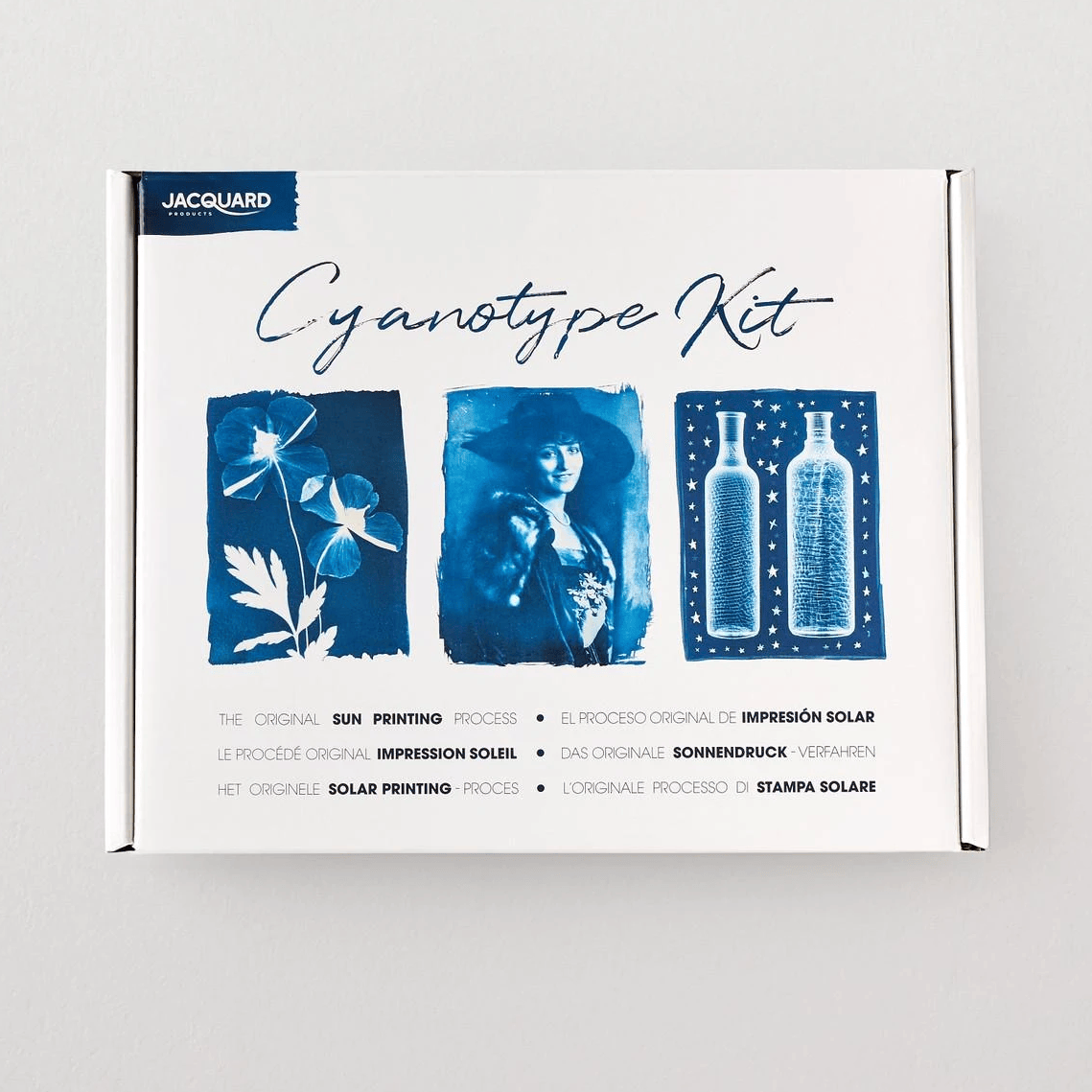 A screenshot of a web page showing a product listing for the 'JACQUARD Jacquard Cotype Master Kit' by 'The Art Est.1984', displaying a product cover and product details on a white webpage layout.