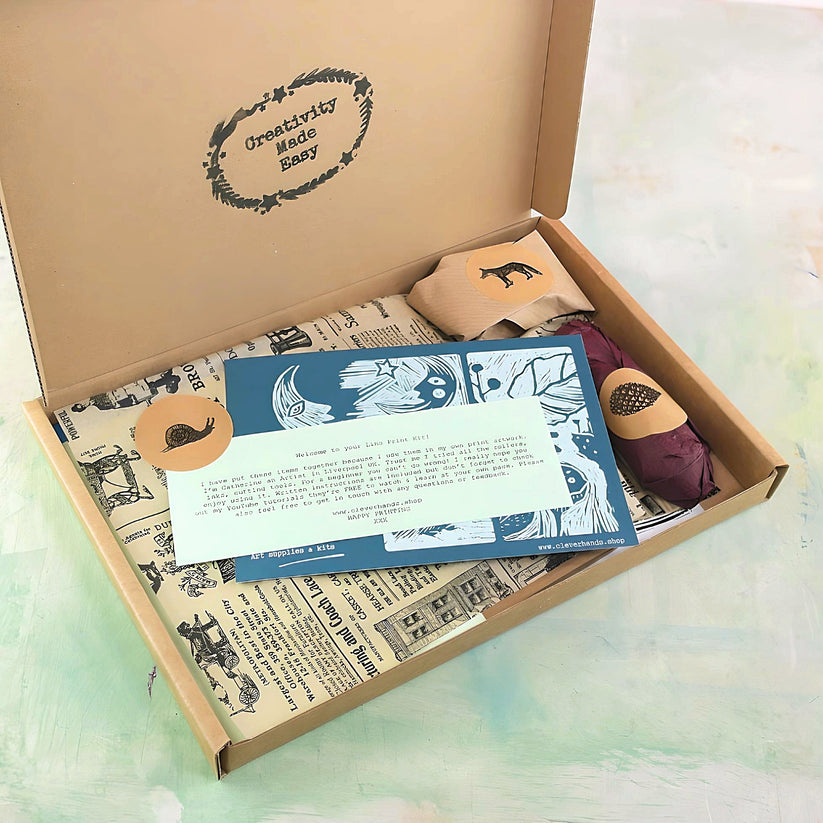 Linocut & print compact starter kit Clever Hands