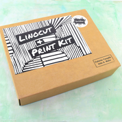 Linocut & print premium kit with 3 ink colours