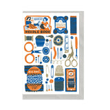 Sewing Supplies Greeting Card, Illustrated Craft Card for Sewing Lover