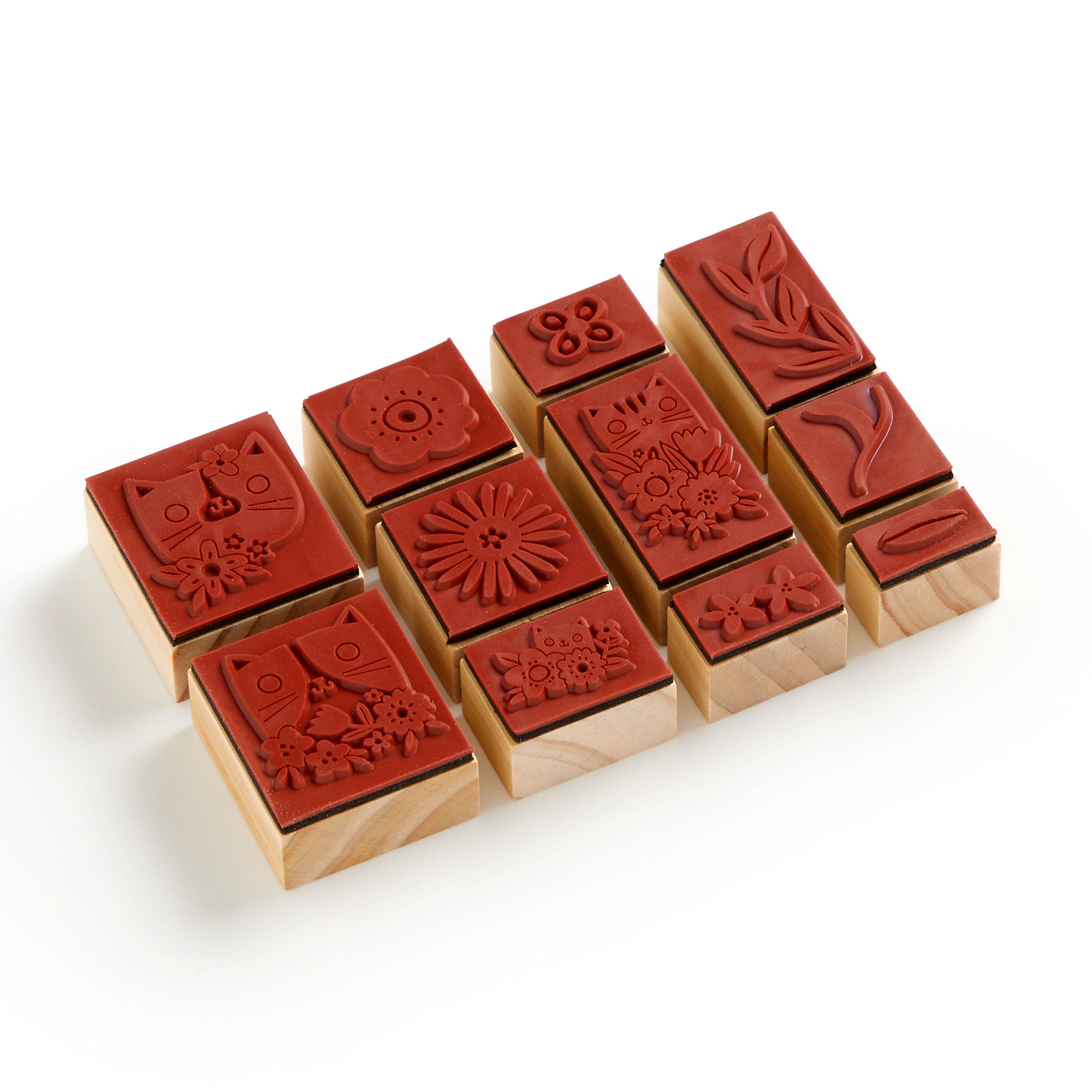 Abrams & Chronicle Blooming Cats Rubber Stamp Set