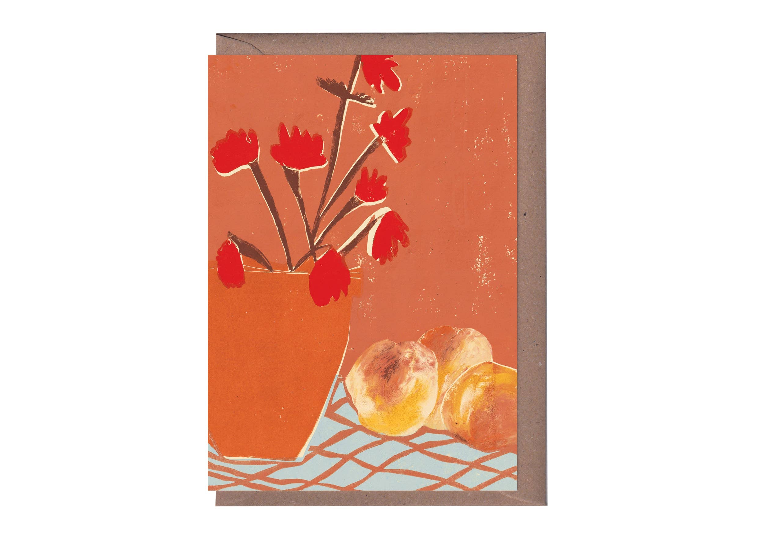 Luiza Holub Peaches and Begonia Greeting Card