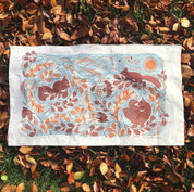 Autumn Woodland Cotton Tea Towel