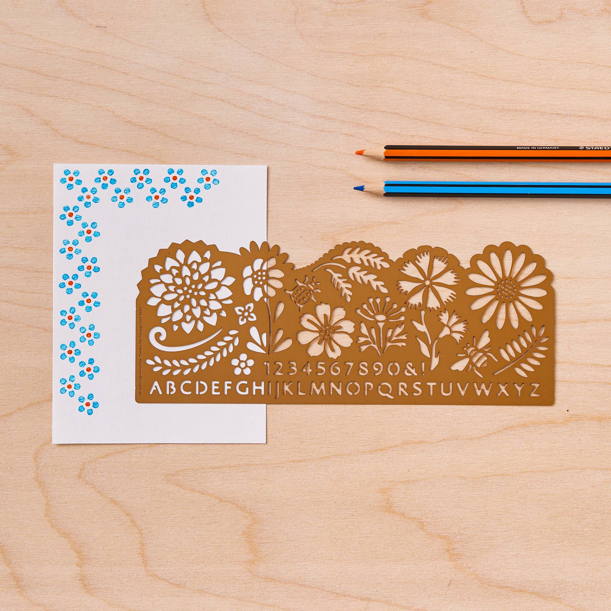 Another Studio Botanical Brass Drawing Stencil for Arts and Journaling