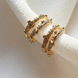 Gold-Plated Molten Double Hoop Earrings