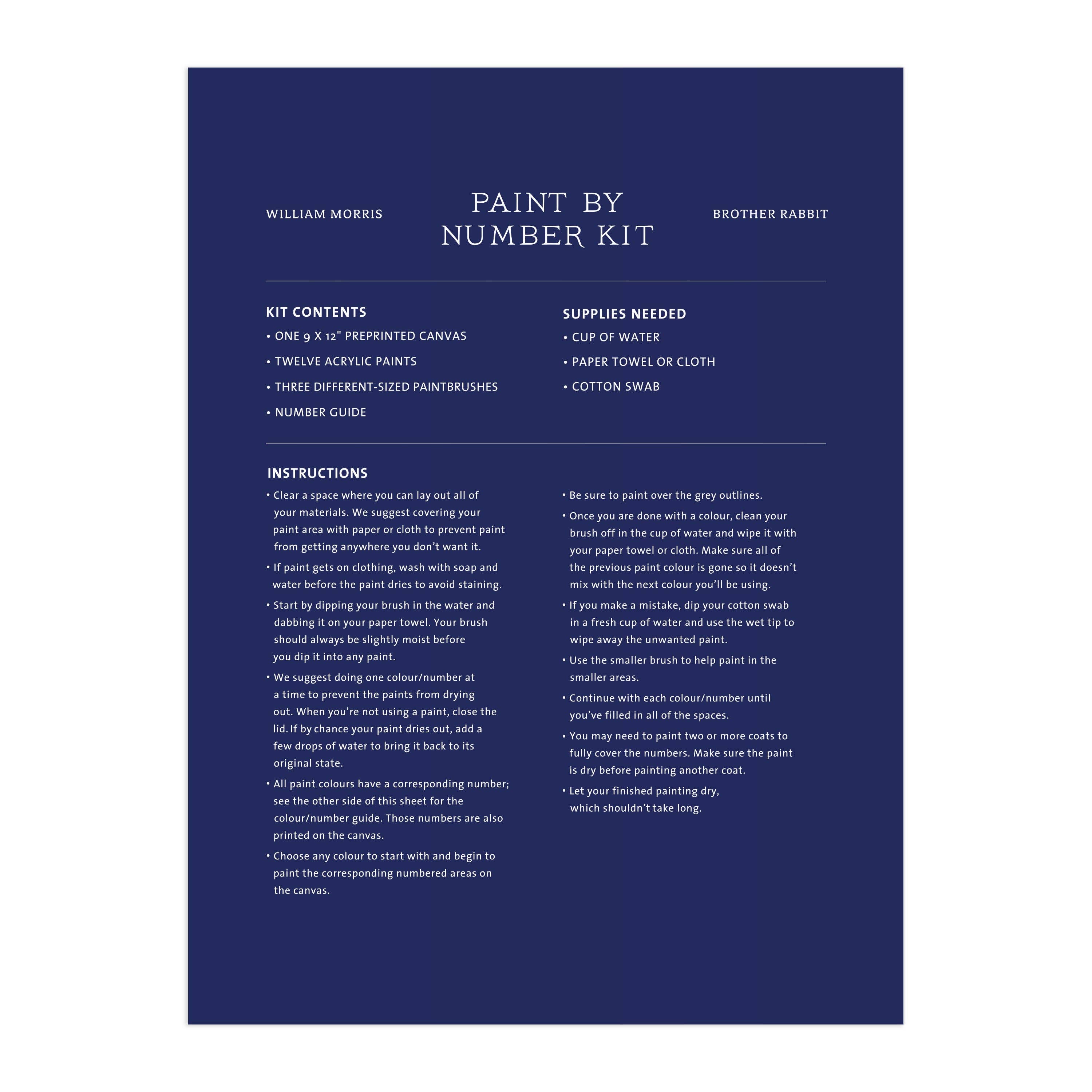 William Morris Brother Rabbit Paint by Number Kit