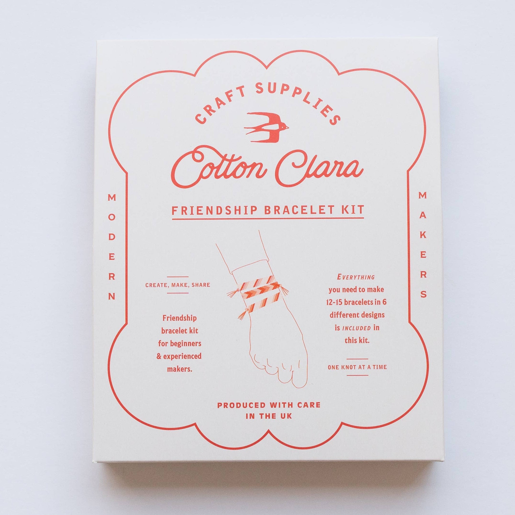 Cotton Clara friendship bracelet kit packaging on a white background