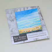 Handpainted landscape brooch