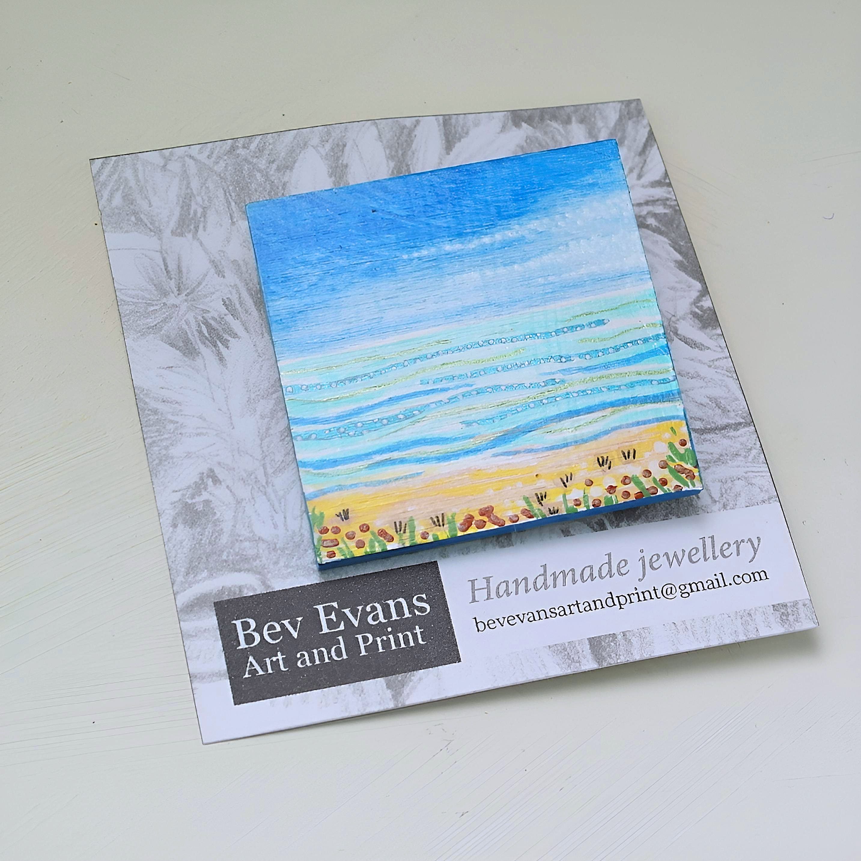 Handpainted landscape brooch