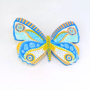 Handpainted butterfly brooch in blue