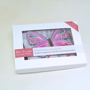 Handpainted butterfly brooch pink